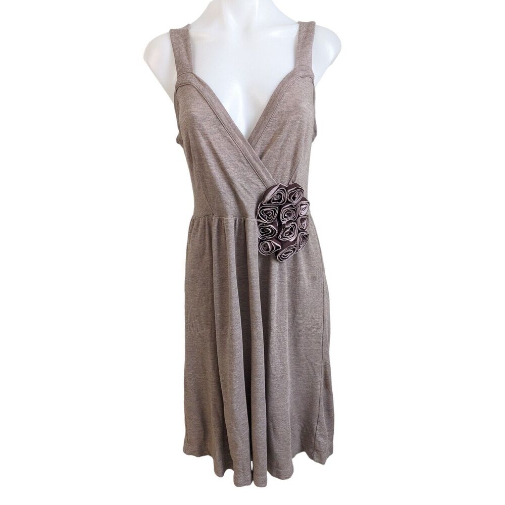New Anthropologie Deletta Size XS Corsage Swing Dress Brown V Neck Sleeveless